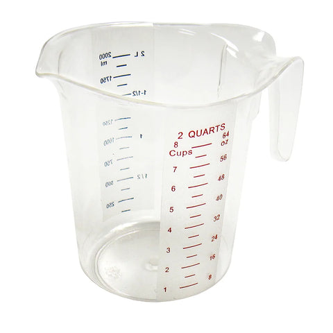 Winco PMCP-200 — 2qt Measuring Cup, PC, Color Graduations
