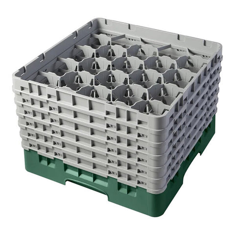 Cambro 20S1114119 — Camrack® Glass Rack, with (6) soft gray extenders, full size, 19-3/4" x 19-3/4" x 13-3/4", (20) compartments
