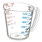 Carlisle 8 oz Oval Measuring Cup w/ Pour Spout & C-Handle, Polycarbonate, Clear (4314107)