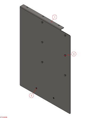 Fab X C0171* - FS231019R — BRACKET, CUP DISPENSER FOR R-SIDE OF UC REF