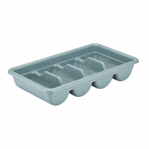 Cambro 1120CBP180 — Cambox® Cutlery Box, 11-3/8"L x 20-7/16"W x 3-3/4"H, (4) compartments, hi-gloss plastic, light gray, Made in USA