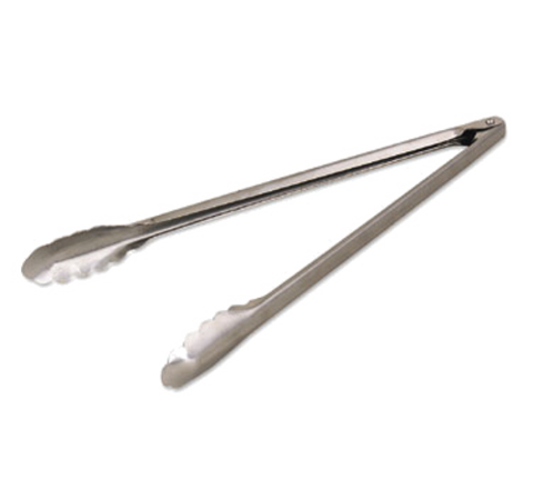 Browne Canada Foodservice 4511 — Utility Tongs, 9-1/2", coil spring operated, scalloped edges, 1.2 mm thickness, stainless steel