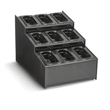 Vollrath CTCPAN9-9 — Countertop Condiment Organizer, 15-1/2"W x 22"D x 14-5/8"H, accommodates (9) 1/9 size plastic pans (9 black pans include