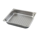 Browne Canada Foodservice 21214 — Steam Table Pan, 1/2 size, 7 qt., 12-3/4"L x 10-3/8"W x 4" deep, perforated, reinforced edge & corners, anti-jam