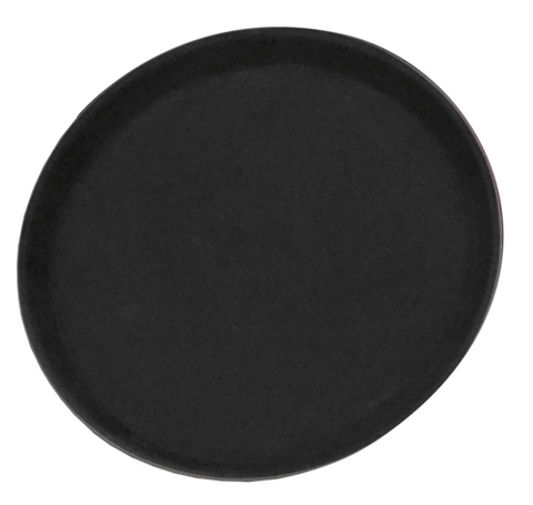 Omcan Canada 80111 — (80111) Serving Tray, 11" diameter, round, non-slip coating, plastic, black, NSF