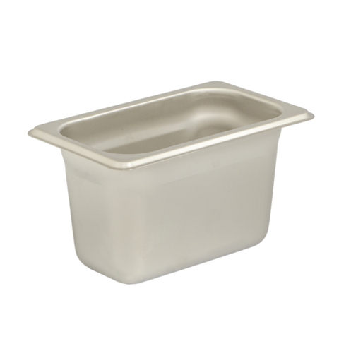Browne Canada Foodservice 22196 — Steam Table Pan, 1/9 size, 1.1 qt., 6-7/8"L x 4-1/4"W x 6" deep, solid, reinforced edge & corners, anti-jam, 22 gauge