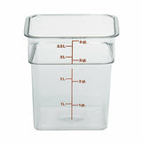Cambro 4SFSCW135 — CamSquare® Food Container, 4 qt., 7-1/4"L x 7-1/4"W x 7-3/8"H, red graduation, polycarbonate, dishwasher safe