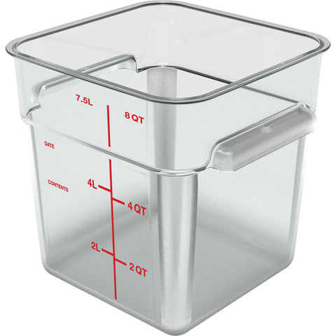 CFS Brands 1195307 — Carlisle - Squares Food Storage Container, 8 qt., 8-3/4" x 9"H, square, reinforced stacking lugs, wide handles