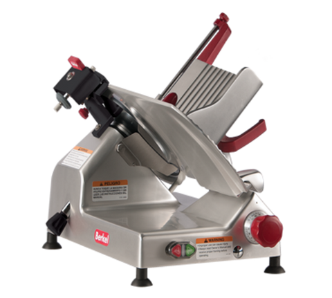 Berkel Canada 827E-PLUS — Slicer, manual, angled gravity feed, 12" diameter C.S. knife, permanent knife guard, built-in sharpener, 6' cord & plug