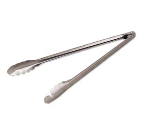 Browne Canada Foodservice 4512 — Utility Tongs, 12", coil spring operated, scalloped edges, 1.2 mm thickness, stainless steel