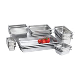 Browne Canada Foodservice 98124 — Steam Table Pan, 1/2 size, 7 qt., 12-3/4"L x 10-3/8"W x 4" deep, solid, anti-jam, 25 gauge, 0.5 mm thickness