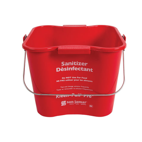CFS Brands KPP196RD — San Jamar - Kleen-Pail® Pro™, 6 qt., rounded corners, molded-in handles, drop handle, embossed lettering