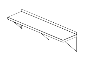 Lyons I0202 - WS23117082 — WS2311708-2   SHELF, WALL - 16GA S/S 304 #4, 12"D x 48"L - 250lb CAP. BRKT BOTT