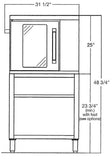 Vulcan Canada OPNSTND-HLFLEG - 23.76” min. leg height stainless steel leg stand with stainless steel shelf & adjustable rack supports